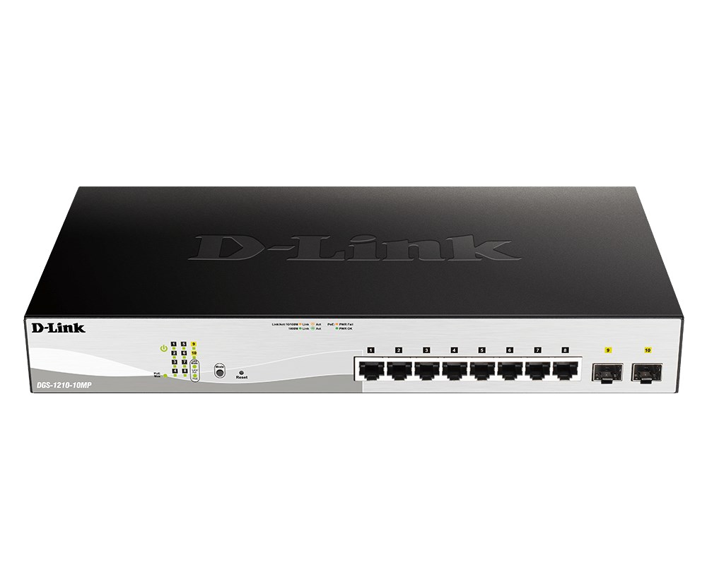 D-Link  Switch DGS-1210-10MP 8GE PoE 2SFP