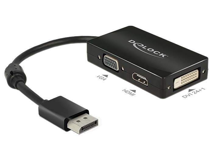 Delock  0.16m DisplayPort/VGA+HDMI+DVI VGA (D-Sub)+