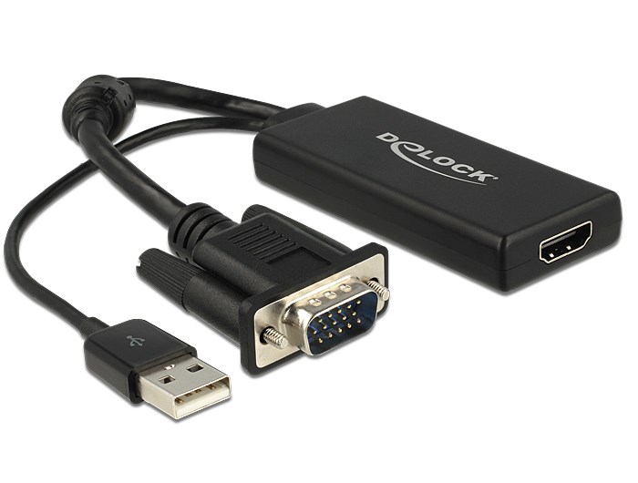 Delock 0.25m VGA+USB2.0-A/HDMI VGA
