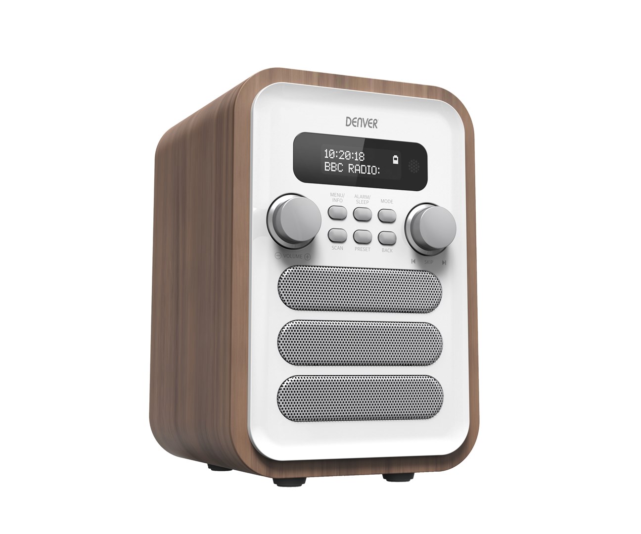 Denver  DAB-48WHITE Personal Digital White, Wood