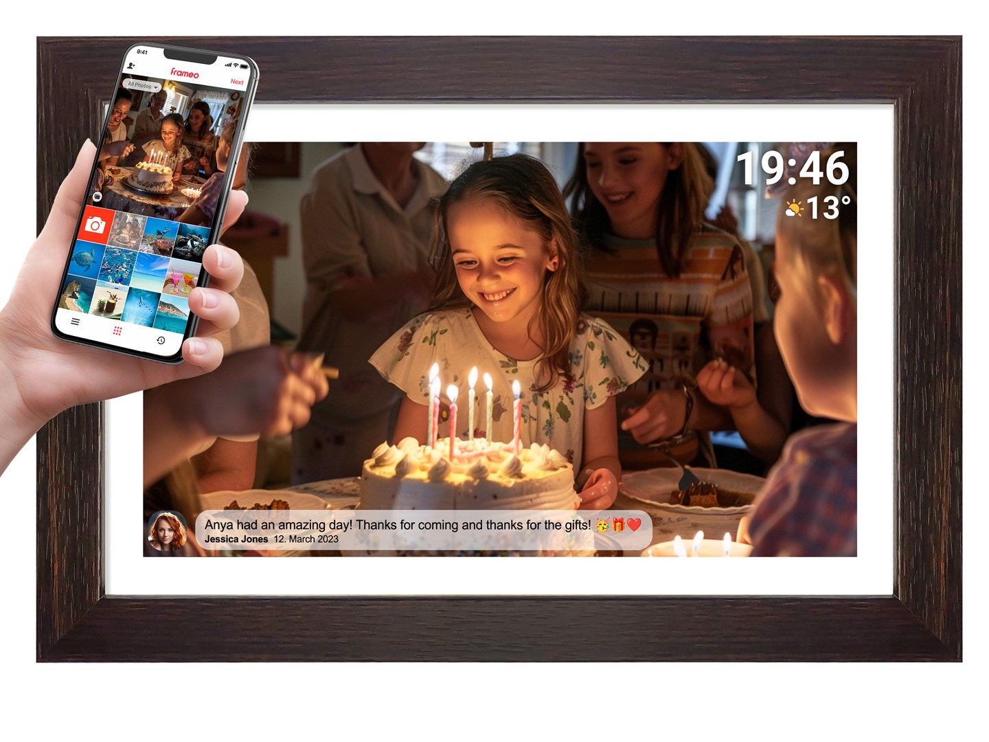Denver  PFF-1543DW digital photo frame Brown