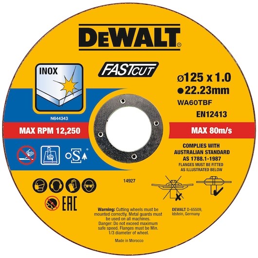 DeWalt DT20540-QZ angle grinder accessory Grinding