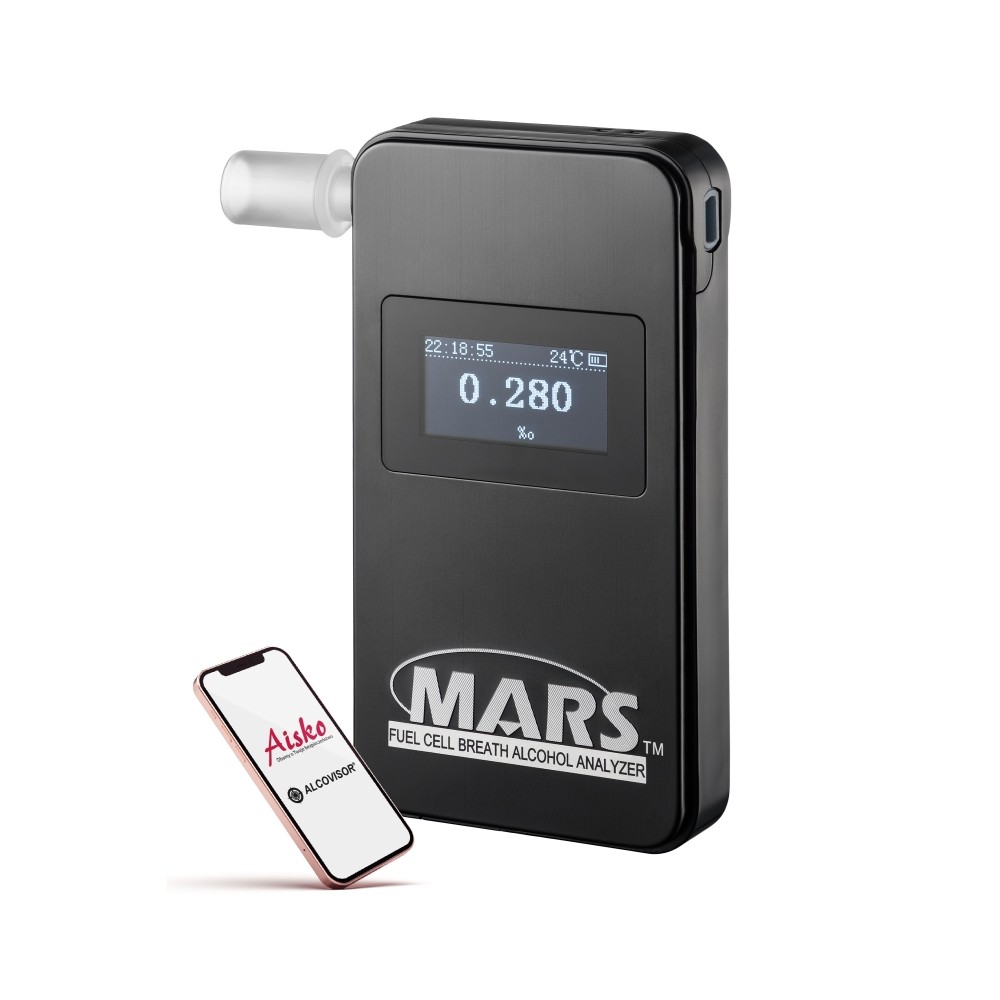 ALCOVISOR Electrochemical breathalyzer MART BT black