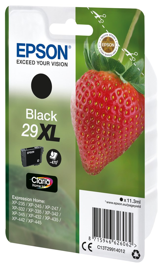 Epson  Strawberry Singlepack Black 29XL Claria