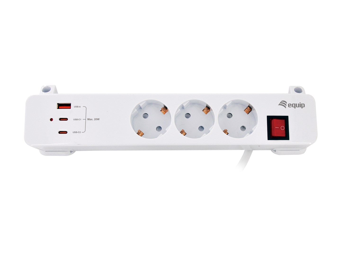 EQUIP 3-Outlet Clamp Power Strip with