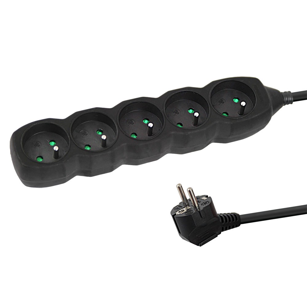 Esperanza  ELK208K Power strip 5GN/3M Black