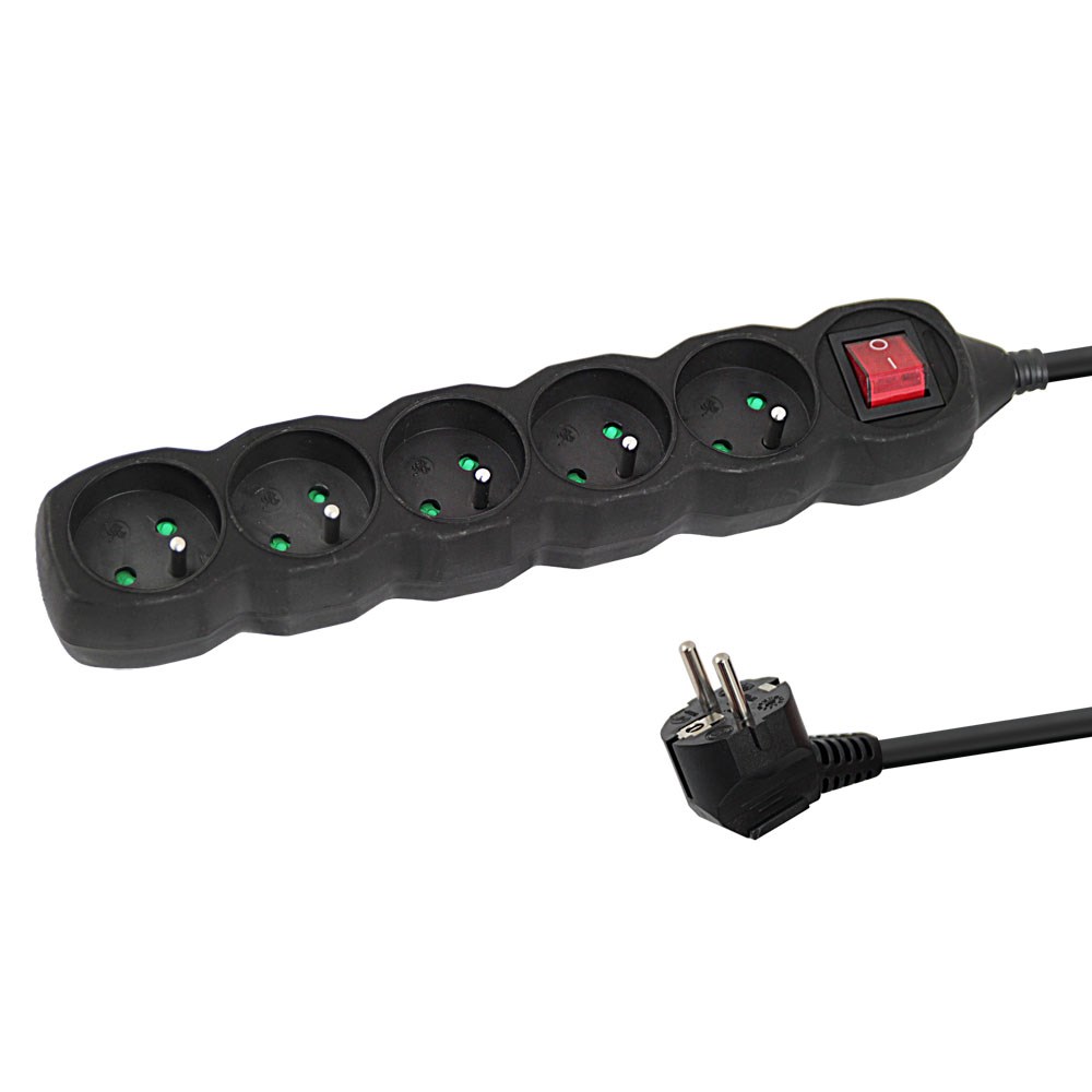 Esperanza  ELK215K Power strip 5GN/3M Black