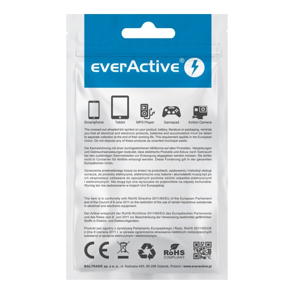 EverActive cable USB-C 1m - Black