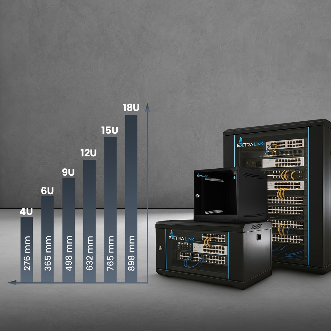 Extralink LITE 12U 530X400 WALL-MOUNTED RACKMOUNT