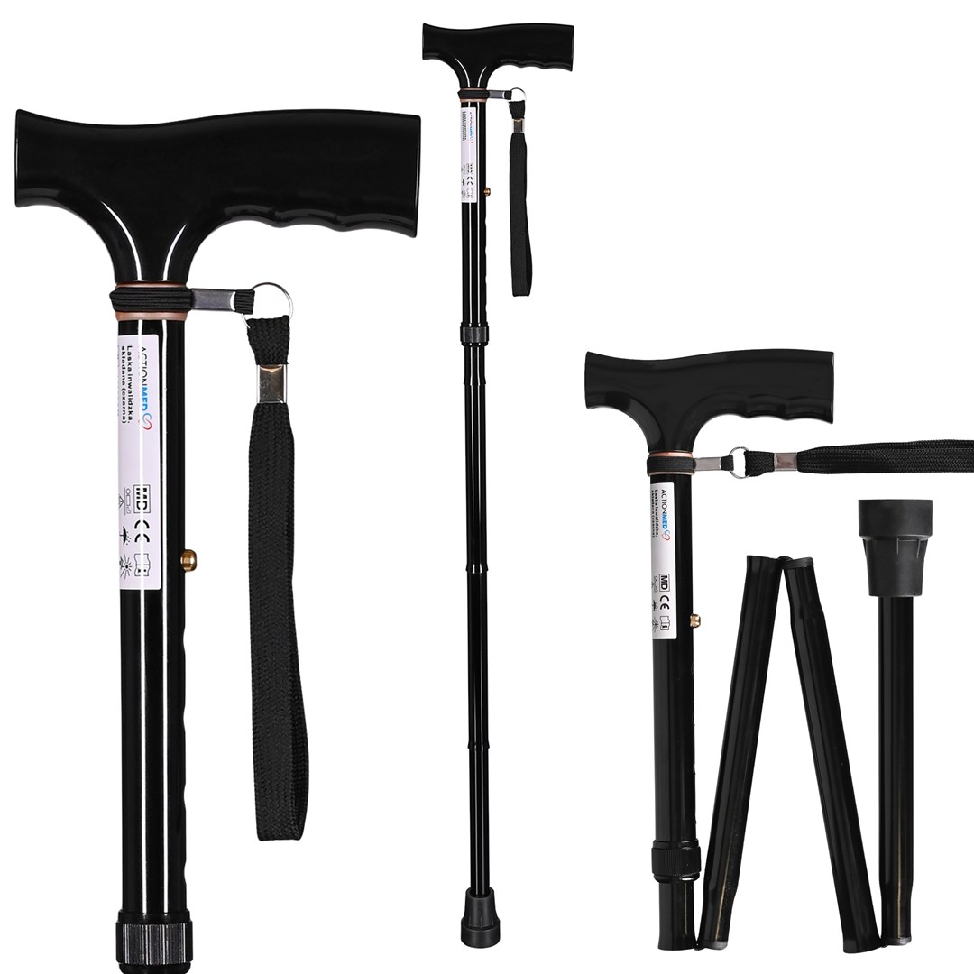 ActionMed Folding walking stick black |