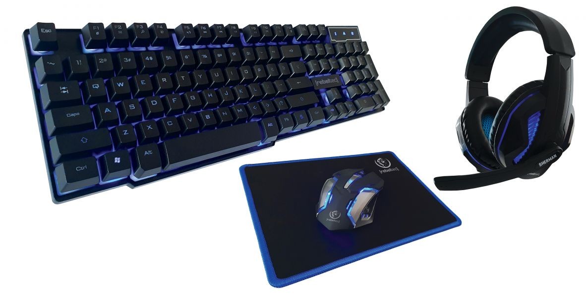 Rebeltec  Gaming kit:keyboard+mouse +pad+headphone | RBLKLA00035
