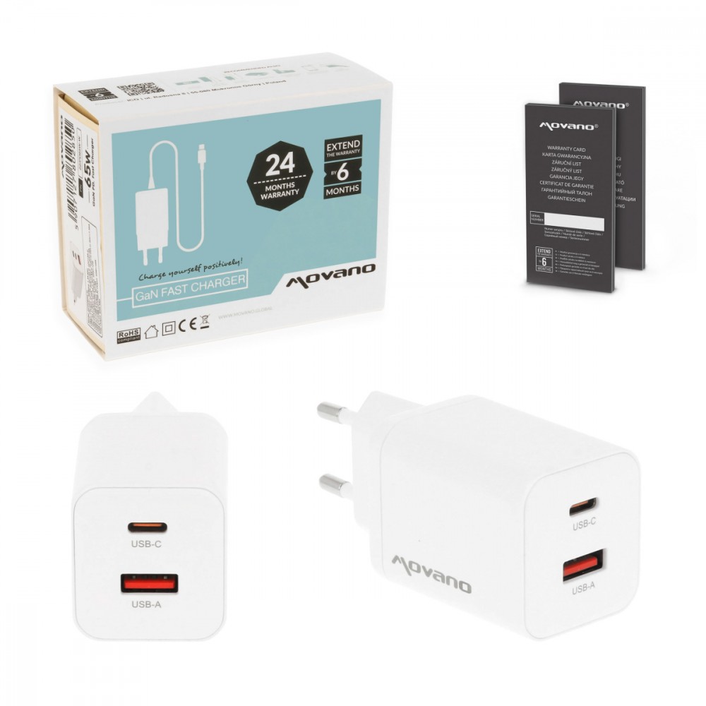 Movano GaN 45W USB-C PD +