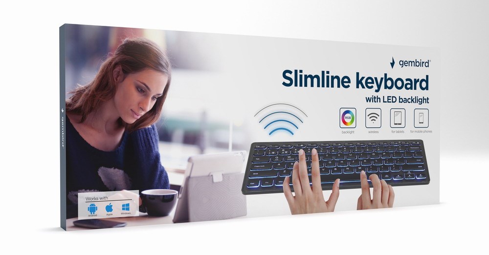 Gembird  KB-BTRGB-01-DE keyboard Universal Bluetooth QWERTZ