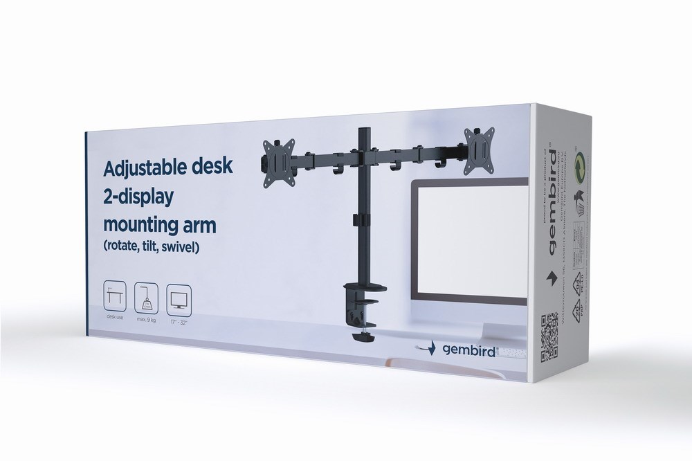 Gembird  Adjustable desk 2-display mounting arm