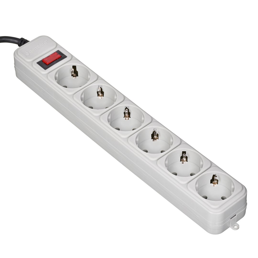 Gembird  SPG6-B-10C Surge protector, 6 Schuko
