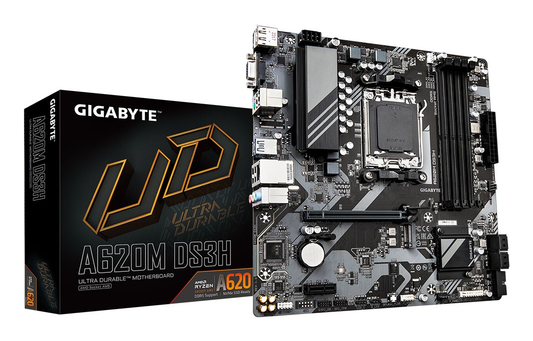 GIGABYTE A620M DS3H Motherboard - Supports