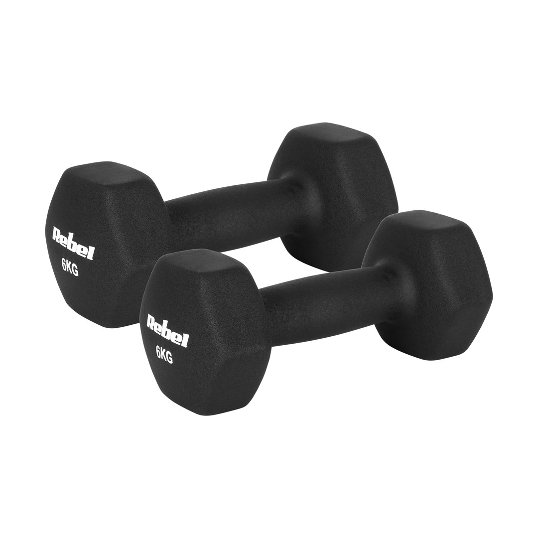 Rebel Hantelki żeliwne neoprenowe HEX 2x6kg