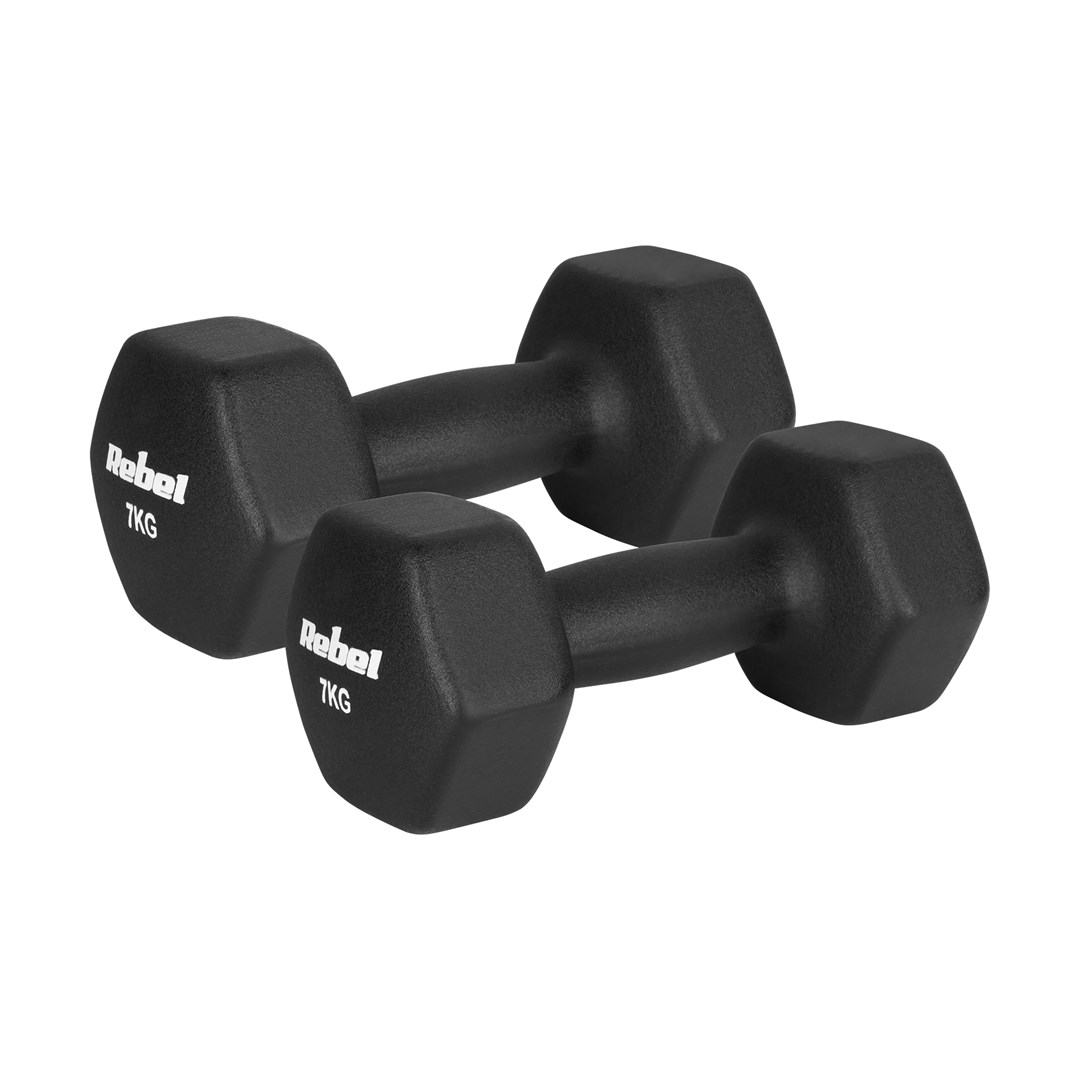 Rebel Hantelki żeliwne neoprenowe HEX 2x7kg