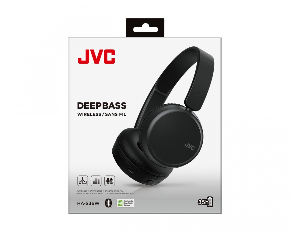 JVC  Headphone HA-S36 WBU black |