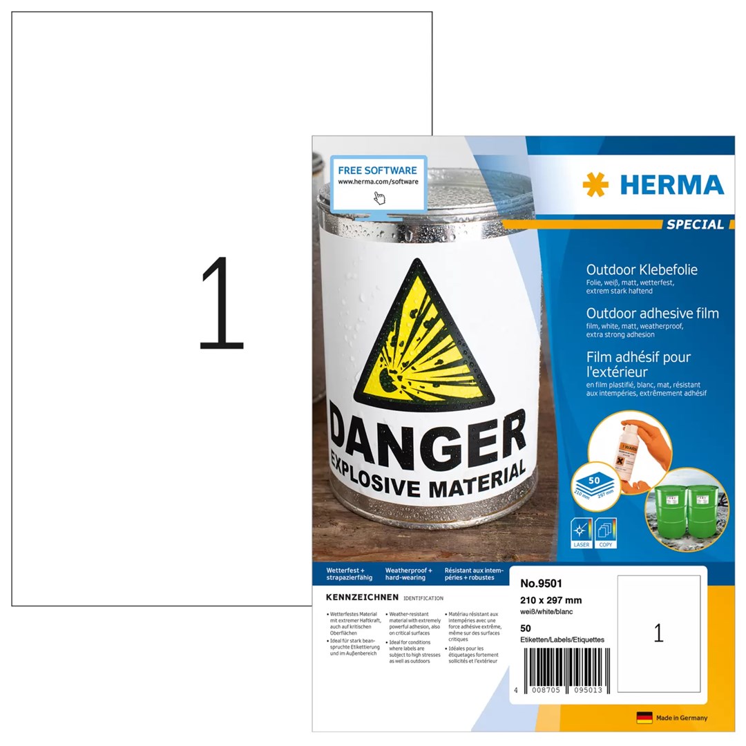 No name HERMA 9501 self-adhesive label