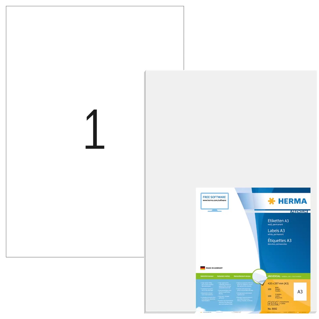 No name HERMA A3 labels Premium