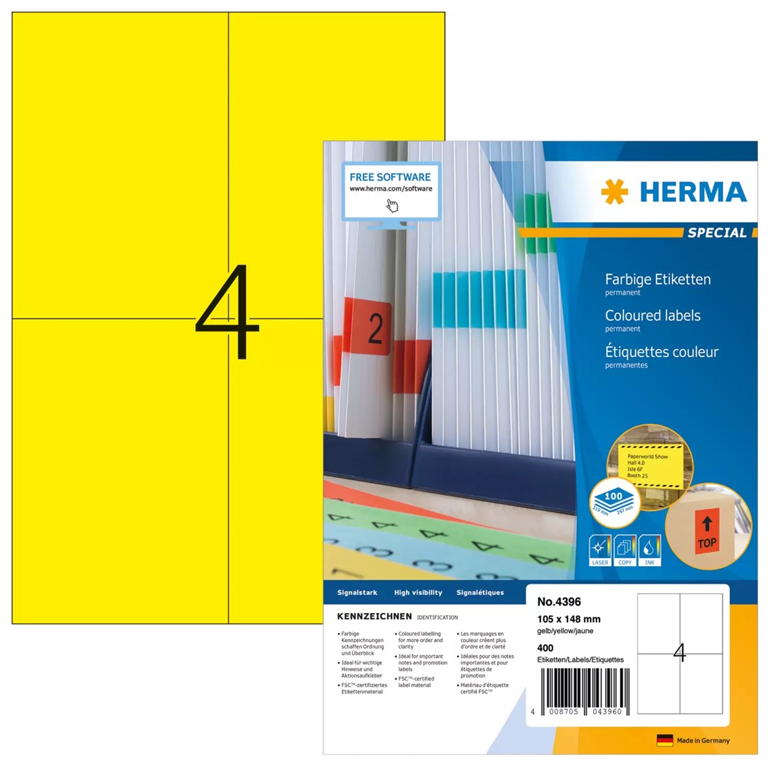 No name HERMA Coloured Labels A4