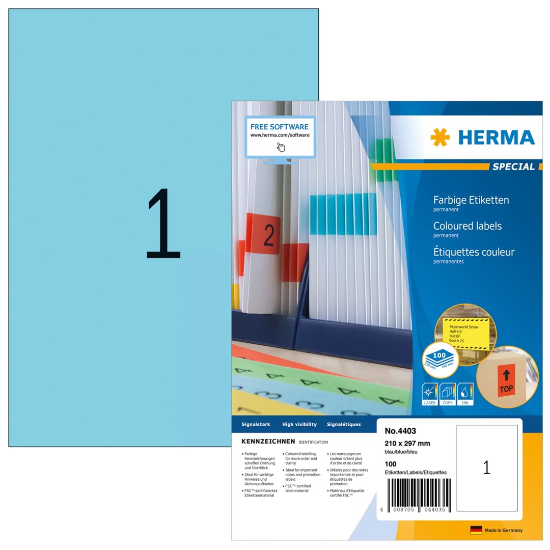 No name HERMA Coloured Labels A4