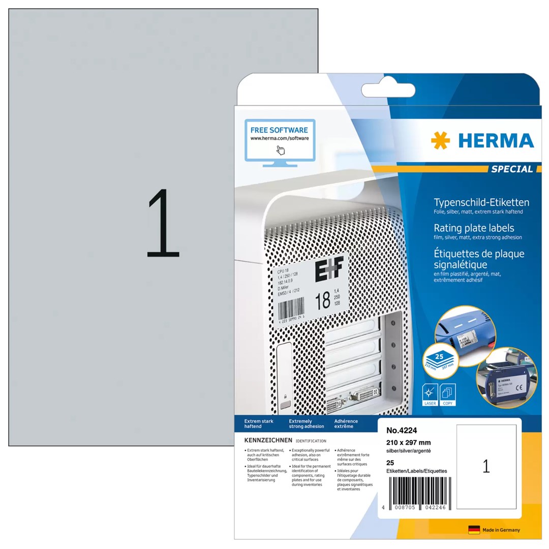 No name HERMA Rating plate labels