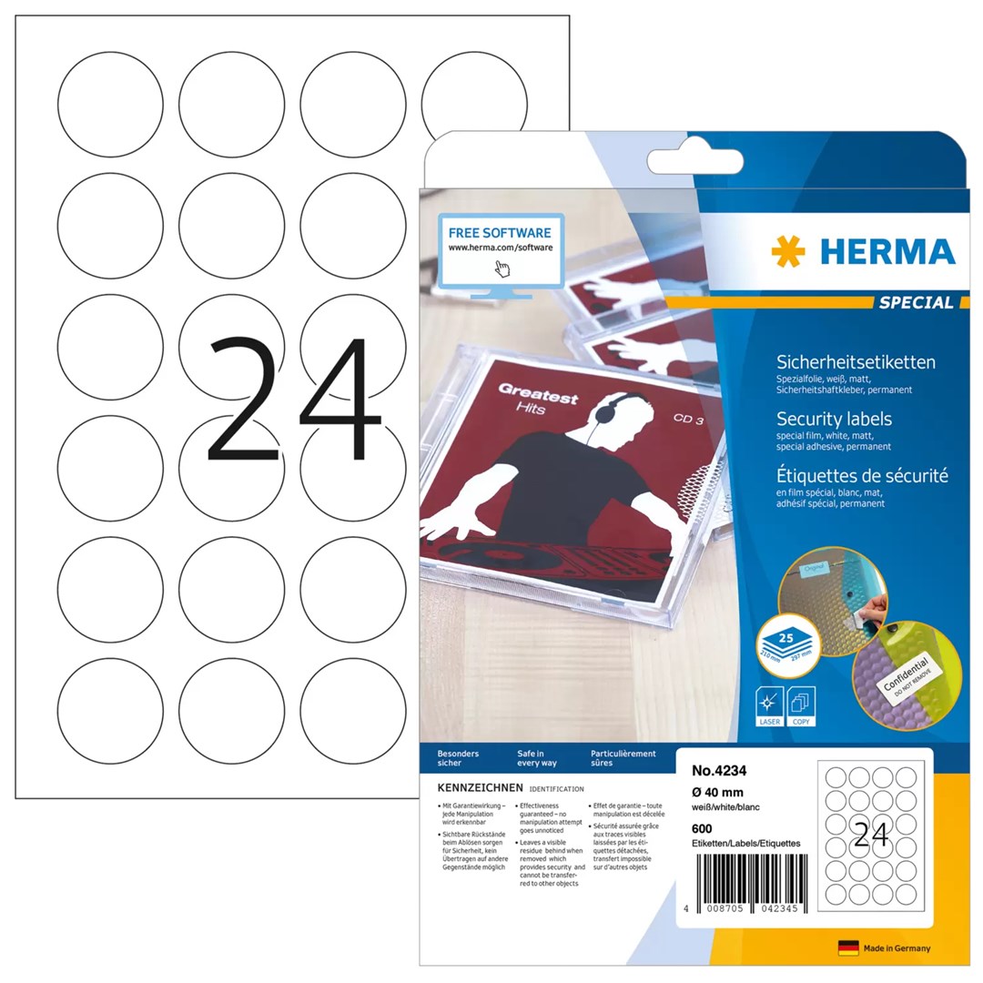 No name HERMA Security labels A4