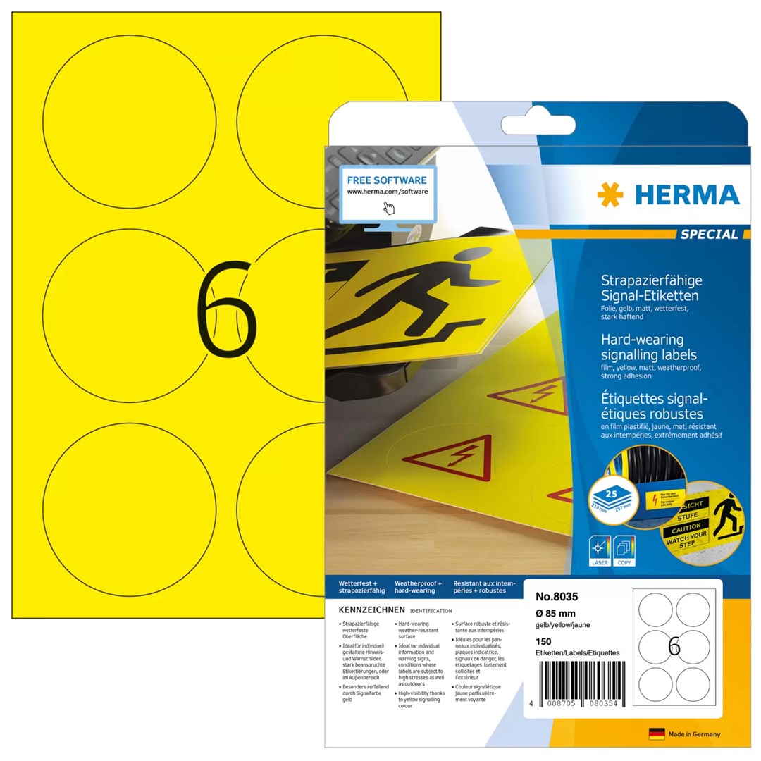 No name HERMA Signs signalling hard-wearing