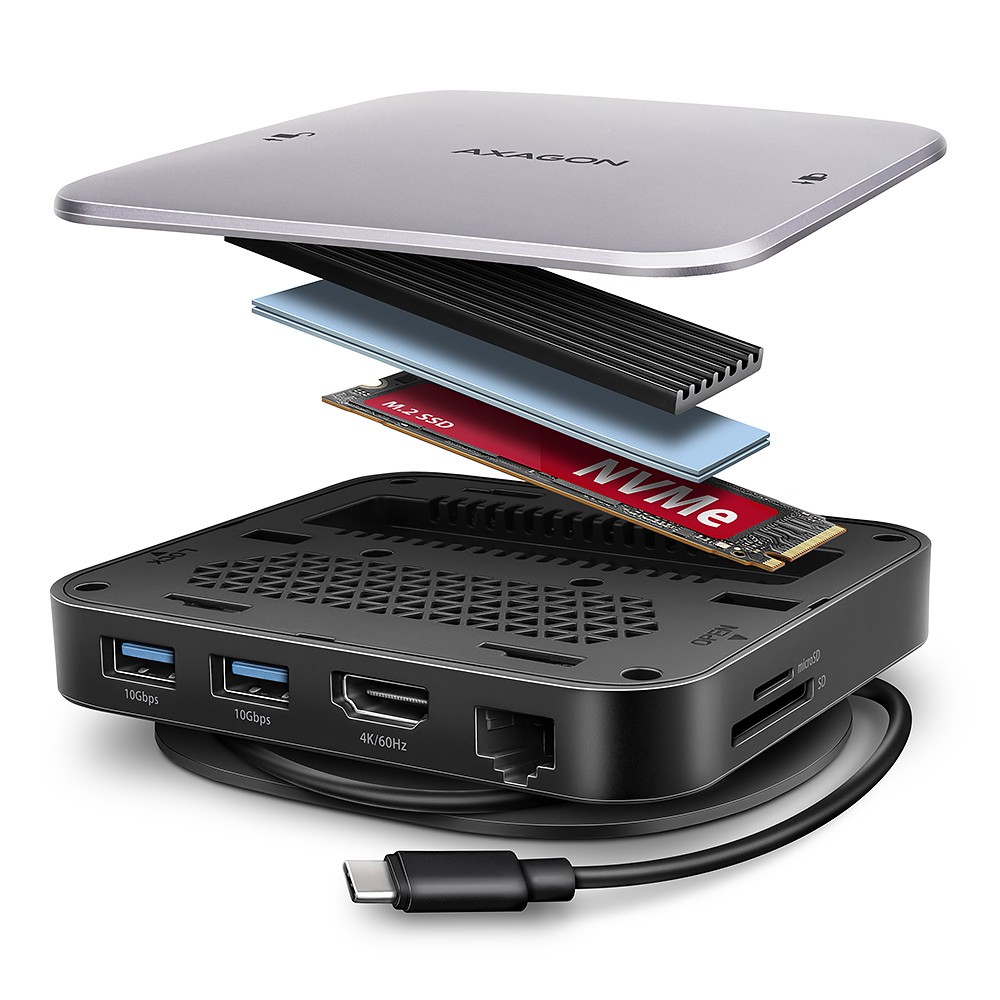AXAGON  HMC-UFO USB hub 9in1 10Gbps