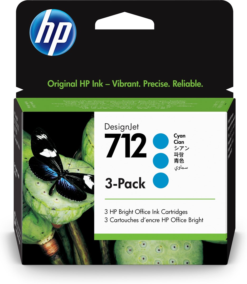 Hewlett-Packard HP 712 3-pack 29-ml Cyan