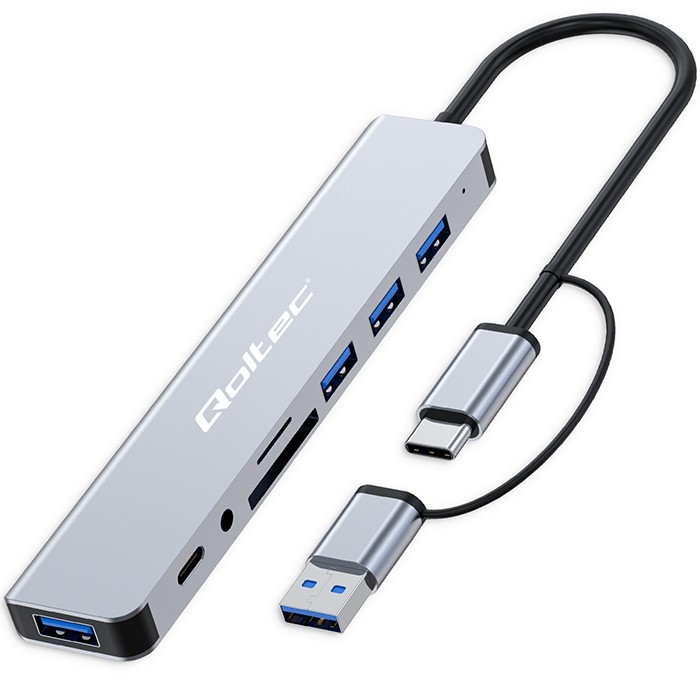 Qoltec HUB 8in1 USB C USB