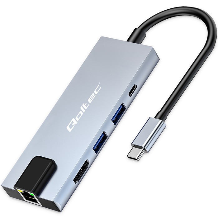 Qoltec  HUB USB C 5in1 USB