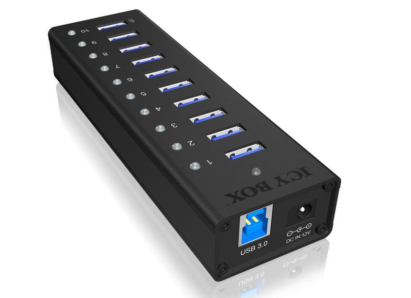 IcyBox IB-AC6110 active 10 port USB