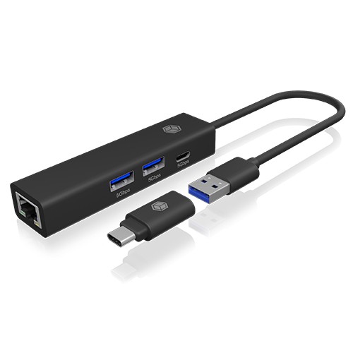 IcyBox  ICY BOX IB-HUB1439-LAN 4in1 HUB