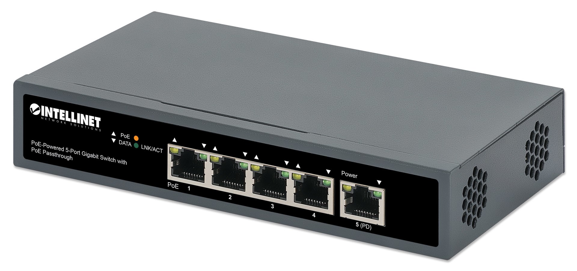 Intellinet 5-Port Gigabit Switch with PoE