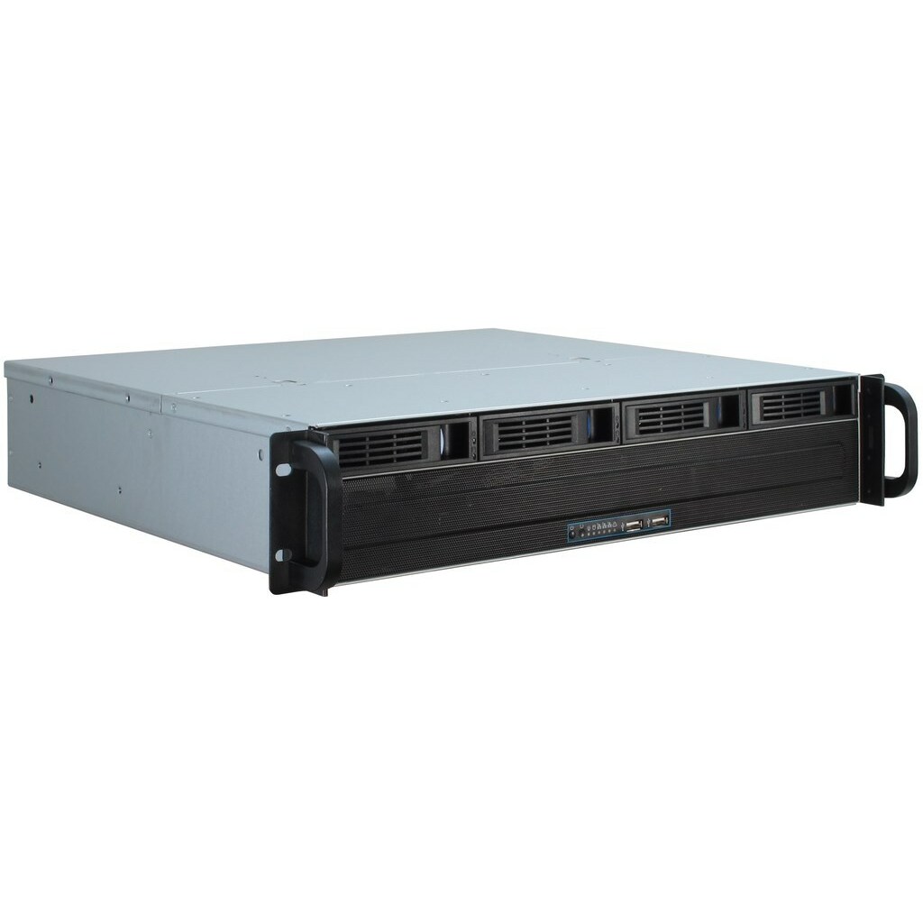 INTER-TECH IPC 2U-2404S Rack Black, Silver
