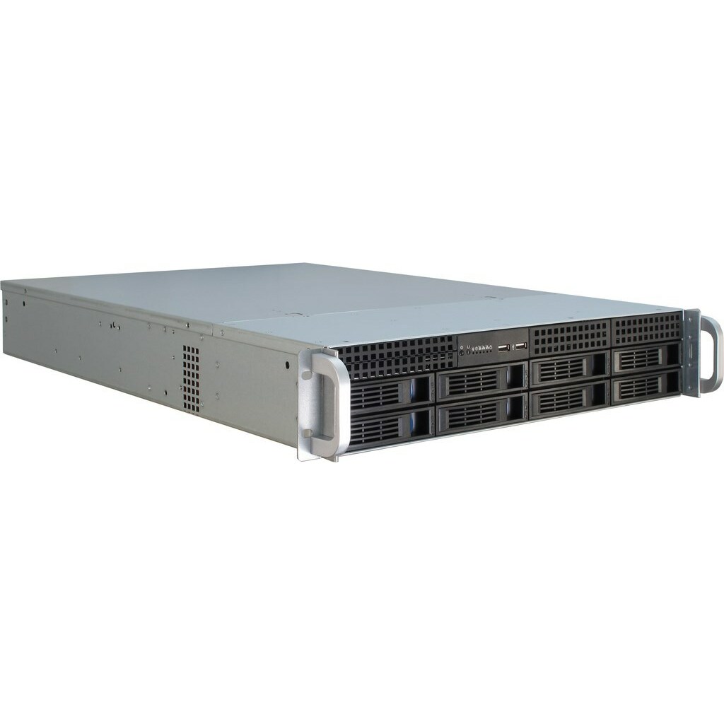 INTER-TECH IPC 2U-2408 Rack Black, Stainless