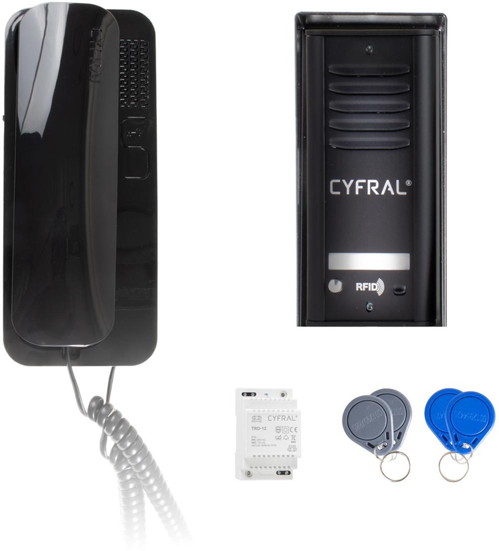 CYFRAL INTERCOM COSMO 1-TENANT CASSETTE BLACK
