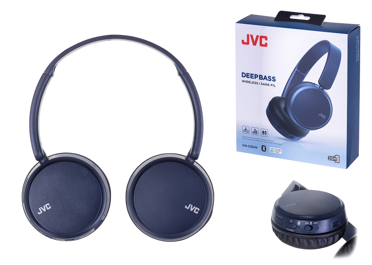 JVC  Headphones  HA-S36 WAU blue |