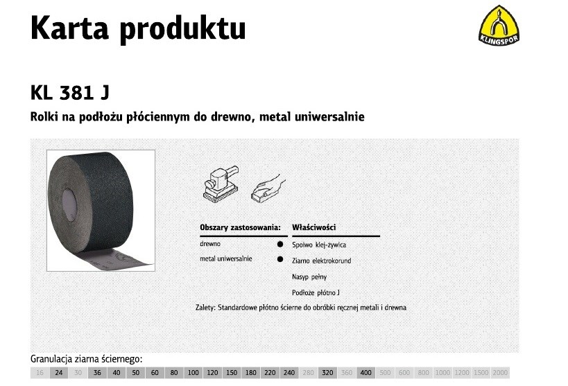 Kinderkraft KLINGSPOR PŁÓTNO ROLKA 150mm 120