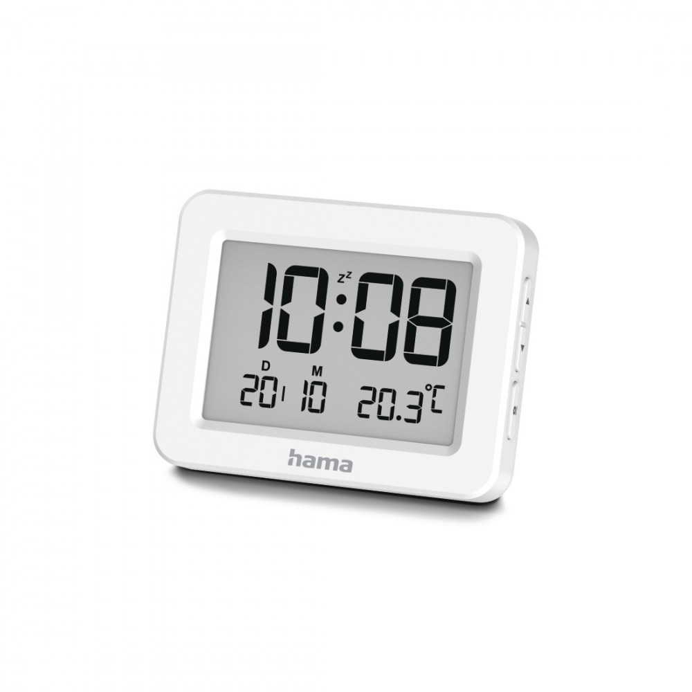 Hama Kos digital alarm clock white