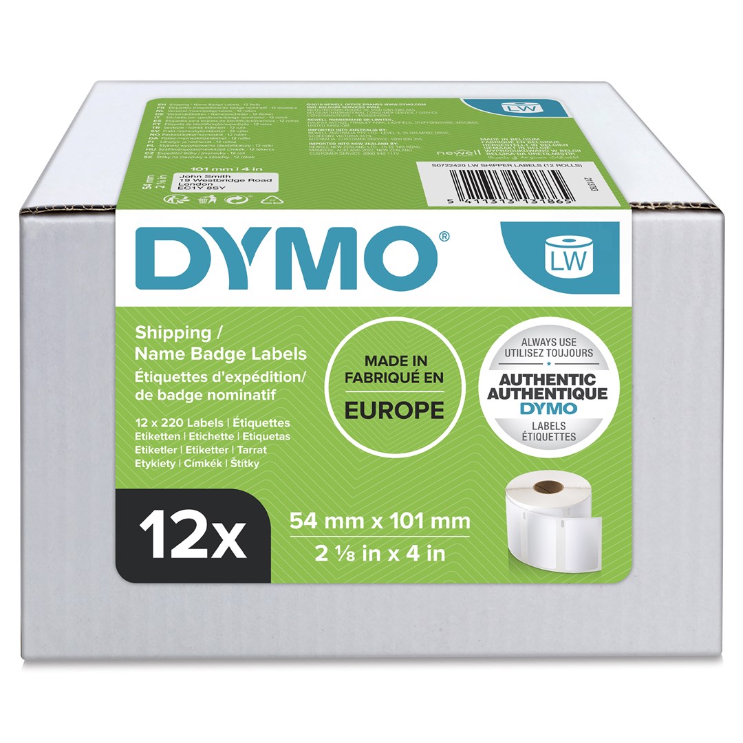 DYMO Labels 54x101 shipping/white 12x220 pcs