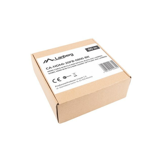 LANBERG  CA-HDMI-20FB-0800-BK optical cable HDMI M/M