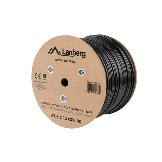 LANBERG  LCU6-21CU-0305-BK networking cable Black 305