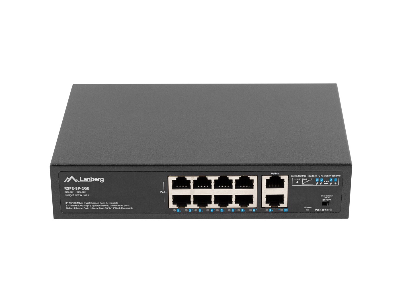 LANBERG Switch PoE+ Rack 10"/19"