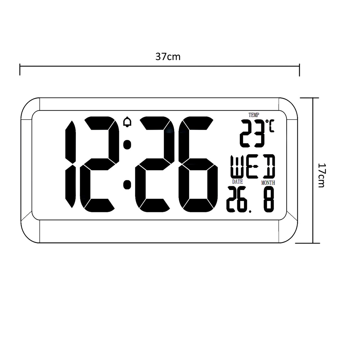 Maclean Large Digital Clock Wall Mount