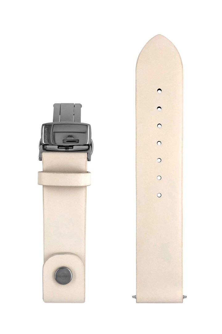 Zeppelin Leather strap  white, 18 mm