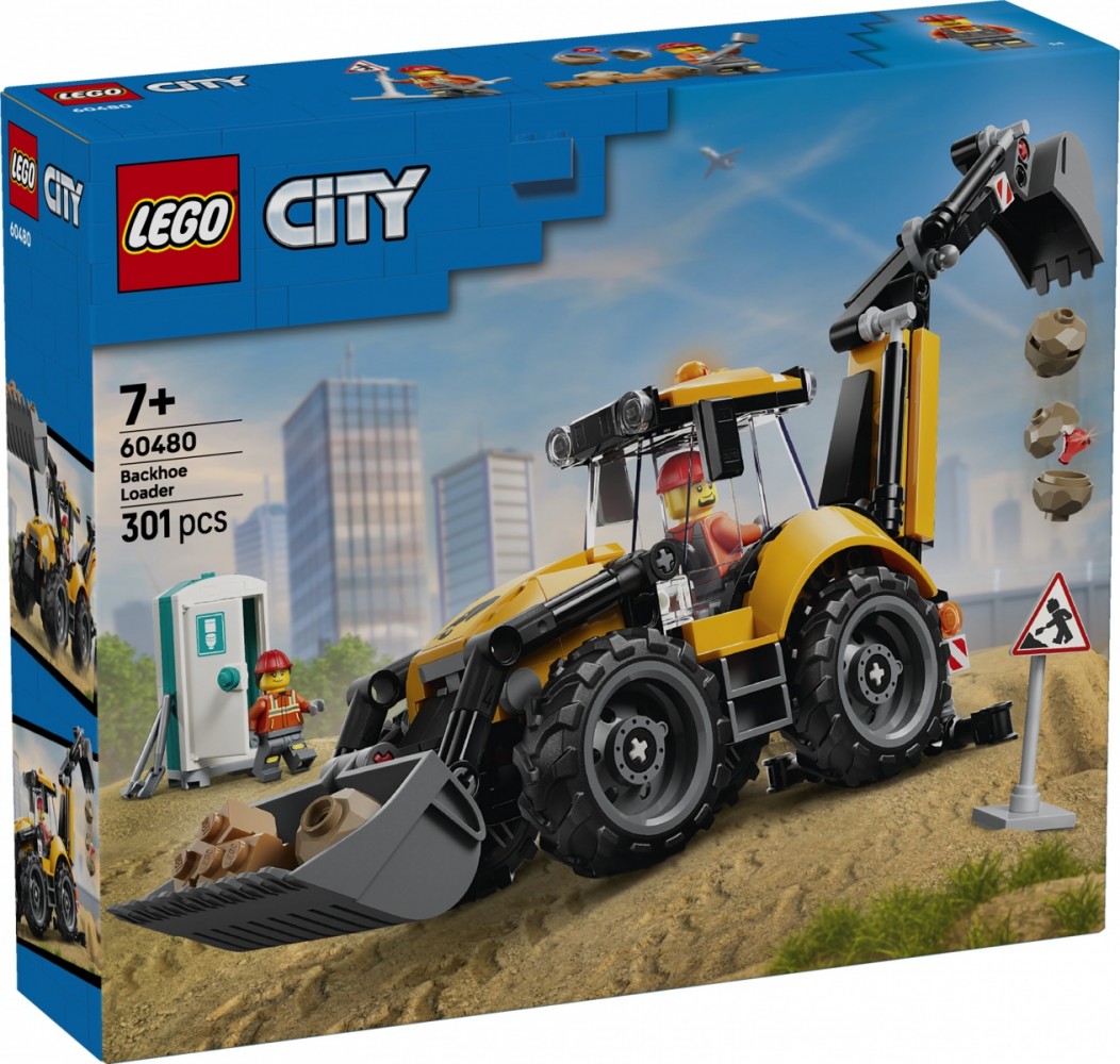 LEGO   City 60480 Yellow Backhoe Loader